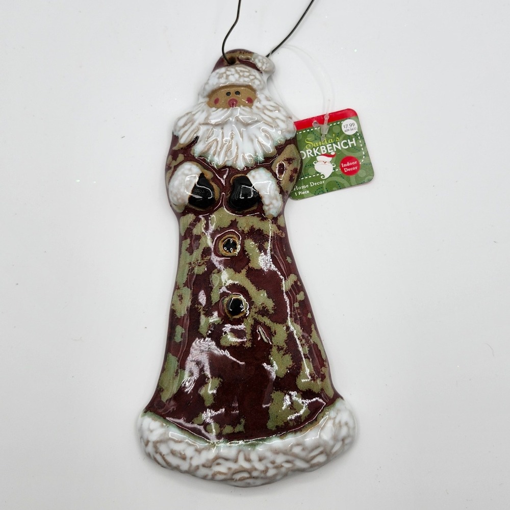 Santa's Workbench Ceramic Glazed Santa Home‎ Christmas Décor JoAnn Stores 2002